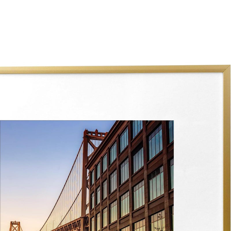 Frametory, 12x12 Aluminum Picture Frame - 12 x 12 Gold Frame with Removable Mat for 8 x 8 Photo - 12 by 12 Durable Metal Frame with Real Glass - Sawtooth Hanger for Easy Wall Display - 1 Pack - Image 4